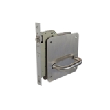 Cerradura 2DEC8 diseñado para facilitar el acceso de puertas correderas con gancho, entrada de 60mm, mano derecha, acabado acero inoxidable