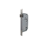 Cerradura gama institucional 2035F de nueca pasante para puertas de madera cortafuego, entrada de 60mm, acabado acero inoxidable