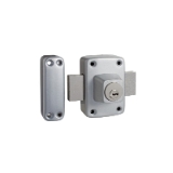 Cerrojo de sobreponer monopunto 2111 con llave por ambos lados, sin cilindro, acabado acero cromado