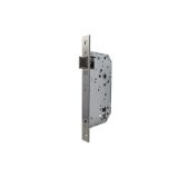 Cerradura gama institucional 2037F de nueca doble para puertas de madera cortafuego y dispositivos antipánico, picaporte reversible, sin cilindro, entrada de 60mm, acabado acero inoxidable