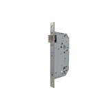 Cerradura gama institucional 2039F de nueca pasante para puertas de portal cortafuego, picaporte reversible, sin cilindro, entrada de 50mm, acabado acero inoxidable