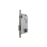 Cerradura de gama obra 2036 para puertas de madera de vaivén con rodillo, frente redondeado, entrada de 60mm, cilindro TE5, acabado hierro niquelado