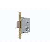 Cerradura de gama obra 2031 para puertas de madera, solo palanca, sin cilindro, frente redondeado, entrada de 40mm, acabado hierro latonado