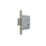 Cerradura de gama obra 2031 para puertas de madera, solo palanca, sin cilindro, frente redondeado, entrada de 60mm, acabado hierro niquelado