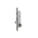 Cerradura monopunto de palanca basculante 2246 con gancho reforzado para puertas de vaivén con rodillo, cilindro TE5, entrada de 30mm, acabado acero inoxidable