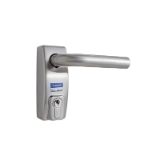 Accionamiento exterior para dispositivo antipánico, con manilla y bocallave en acabado satinado