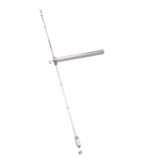 Dispositivo antipánico de deslizamiento modelo de sobreponer con dos/tres puntos de cierre central, alto y bajo de la gama Quick en acabado satinado-satinado