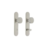 Juego de pomos tiradores, escudo largo, condena 85mm, inox 316L.