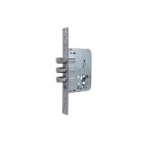 Cerradura de seguridad monopunto R101B de solo palanca con 3 bulones de cierre, sin cilindro, entrada de 50mm, escudo E300L, acabado acero inoxidable