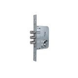 Cerradura de seguridad monopunto R101B de solo palanca con 3 bulones de cierre, sin cilindro, entrada de 50mm, escudo E300L, acabado acero cromado