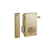 Cerradura de seguridad monopunto TS10, cilindro TE-5 regulable, mano derecha, acabado acero esmaltado