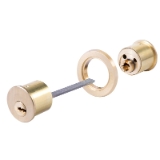 Cilindro TX80 TESA perfil redondo CAMBIABLE, acabado latón. Con accesorios. 5 llaves.