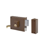 Cerradura de sobreponer de un punto de cierre 125 con palanca y picaporte, cilindro forjado, entrada de 60mm, caja de 120mm, mano derecha, acabado hierro pintado