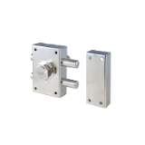 Cerrojo de seguridad 16 de bulones y pomo interior, cilindro redondo de 25mm de diámetro, entrada de 30mm, caja de 60mm, acabado hierro niquelado