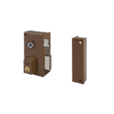 Cerradura de sobreponer de un punto de cierre 56-B con palanca, picaporte y nueca para manilla, cilindro forjado, entrada de 40mm, caja de 70mm, mano derecha, acabado hierro pintado