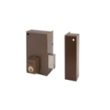 Cerradura de sobreponer de un punto de cierre 56-C solo con palanca, cilindro redondo de 25mm de diámetro, entrada de 40mm, caja de 70mm, mano derecha, acabado hierro pintado