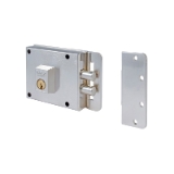 Cerradura de sobreponer de un punto de cierre 6-0 con dos bulones, cilindro forjado, entrada de 60mm, caja de 120mm, mano derecha, acabado hierro niquelado