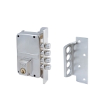 Cerradura de sobreponer de un punto de cierre 8-0 con cuatro bulones, cilindro forjado, entrada de 40mm, caja de 70mm, mano derecha, acabado hierro niquelado