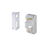 Cerradura de sobreponer de un punto de cierre 56-A con palanca y picaporte, cilindro forjado, entrada de 35mm, caja de 60mm, mano izquierda, acabado hierro niquelado