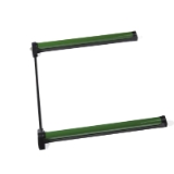 Dispositivo antipánico de deslizamiento para discapacitados modelo de sobreponer con un punto de cierre central de la gama Quick en acabado negro-verde