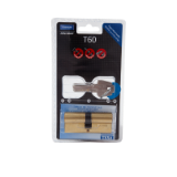 Cilindro T60 TESA perfil EURO de 30x30, leva R15, acabado latón. 5 llaves. Embalaje blíster.