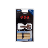 Cilindro T60 TESA perfil EURO de botón de 30Bx40, leva R15, acabado latón. 5 llaves. Embalaje blíster.