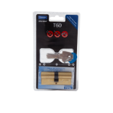 Cilindro T60 TESA perfil EURO de 35x35, leva R15, acabado latón. 5 llaves. Embalaje blíster.