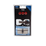 Cilindro T60 TESA perfil EURO de 35x35, leva R15, acabado níquel. 5 llaves. Embalaje blíster.