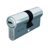 Cilindro T80 TESA perfil EURO doble de 30x30, leva R15, embrague doble seguridad, acabado níquel. 5 keys.