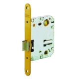 Cerradura de picaporte unificado 134U para puertas de madera, frente redondeado, entrada de 50mm, acabado hierro latonado, embalaje visual