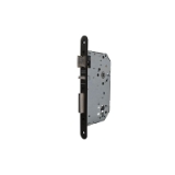 Cerradura de embutir antipánico para puertas de madera 2030F de doble nueca , cilindro TE5, reversible, con dispositivo de seguridad antitarjeta, entrada de 60mm, acabado negro.