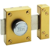 Cerrojo de seguridad monopunto 2101 con botón interior y llave por el exterior, acabado acero esmaltado