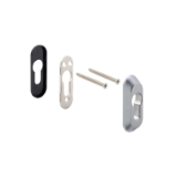 Escudo de seguridad E210, acabado niquelado mate