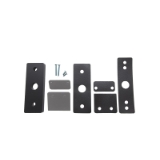 Soporte central para puertas de cristal del modelo MNBT de la gama Quick en acabado gris