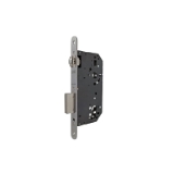 Cerradura de gama arquitectura 2UB6 para puertas de vaivén con rodillo, sin cilindro, picaporte silencioso reversible, sin función antipánico y con dispositivo de seguridad, entrada de 60mm, acabado acero inoxidable