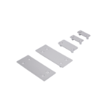 Soportes alto y bajo para puertas de cristal del modelo MNAT de la gama Lite y MNBT de la gama Quick de 2/3 puntos verticales en acabado gris