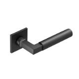 Juego de manillas Majal, roseta cuadrada 52 mm, grosor 40-50mm, negro.