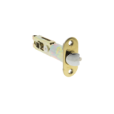 Picaporte 3500 para pomos con dispositivo de seguridad, frente redondeado, latón pulido.