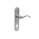 Manilla Hermes, escudo largo con bocallave 85mm, cromo mate.