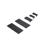 Soportes alto y bajo para puertas de cristal del modelo MNAT de la gama Lite y MNBT de la gama Quick de 2/3 puntos verticales en acabado negro