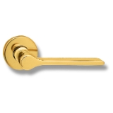 Manilla Delta, escudo roseta función paso. Cuadradillo 8mm, latón pulido.