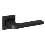 Juego de manillas Islandia, roseta cuadrada 52 mm, grosor 40-50mm, negro.