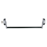 Dispositivo antipánico de empuje, modelo de sobreponer con un punto de cierre de la gama Global en acabado gris-negro.