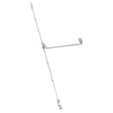 Dispositivo antipánico de empuje, modelo de sobreponer con dos puntos de cierre de la gama Global en acabado gris-gris.