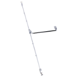 Dispositivo antipánico de empuje, modelo de sobreponer con dos puntos de cierre de la gama Global en acabado gris-negro.