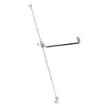 Dispositivo antipánico de empuje, modelo de sobreponer con tres puntos laterales de cierre de la gama Universal en acabado gris-negro.