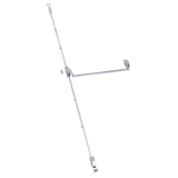 Dispositivo antipánico de empuje, modelo de sobreponer con tres puntos de cierre de la gama Universal en acabado gris-gris.