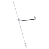 Dispositivo antipánico de empuje, modelo de sobreponer con tres puntos de cierre de la gama Universal en acabado gris-negro.