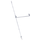 Dispositivo antipánico de empuje, modelo de sobreponer con dos puntos de cierre de la gama Global en acabado gris-gris.