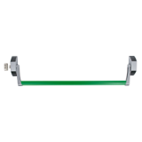 Dispositivo antipánico de empuje, modelo de sobreponer con un punto de cierre de la gama Global en acabado gris-verde.